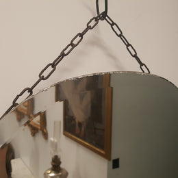 French Art Deco Wrought Iron Wall Mirror