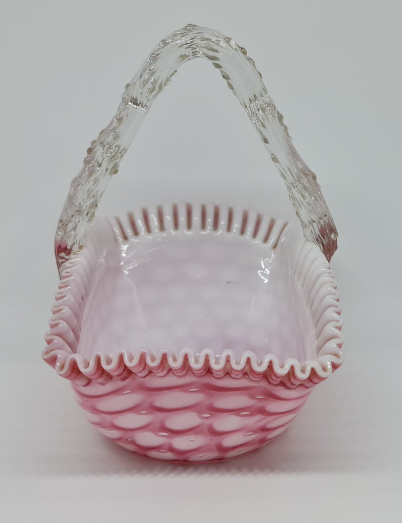 Beautiful hand made Victorian glass basket, in amazing original condition.