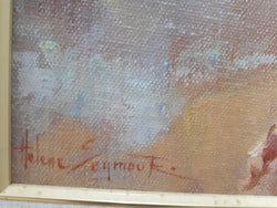 An Oil On Canvas On Board Titled " A New Friend" By Helene Symour | Antique & Vintage | Moonee Ponds Antiques | Australia Wide Delivery