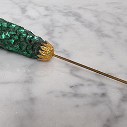 Art Deco Green Hat Pin