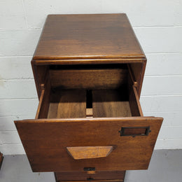 Blackwood four drawer filing cabinet in good original detailed condition.