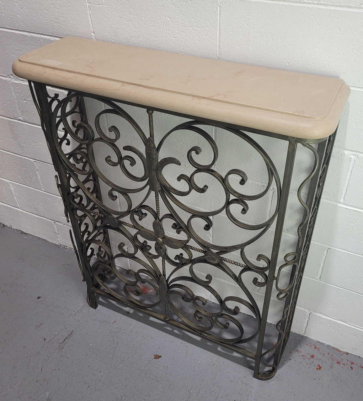 Stunning Art Deco Wrought Iron & Marble Top Console Table | Antique & Vintage | Moonee Ponds Antiques | Australia Wide Delivery