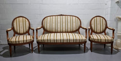 French Carved Walnut Louis XV Style Settee & Two Matching Armchairs | Antique & Vintage | Moonee Ponds Antiques | Australia Wide Delivery
