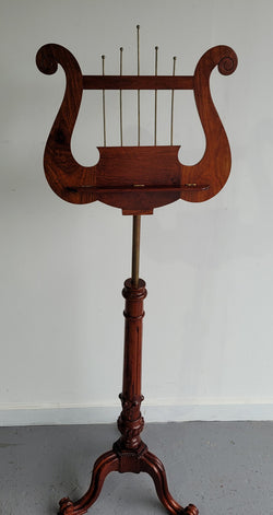Elegant Mahogany & Brass Carved Reproduction Music Stand | Antique & Vintage | Moonee Ponds Antiques | Australia Wide Delivery