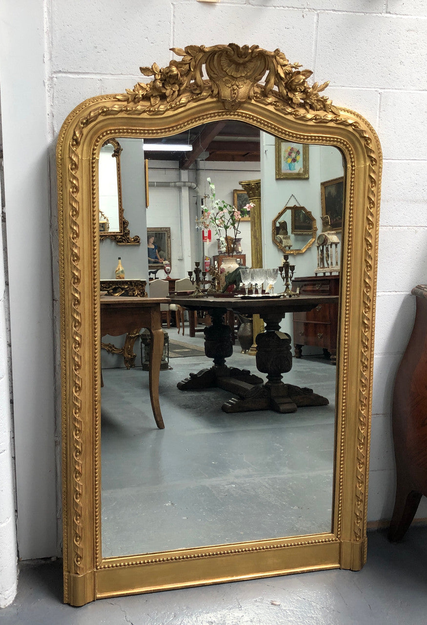 Antique French 19th Century Bellepoque Mantle Mirror