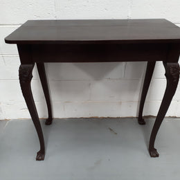 Chippendale style Edwardian Oak side table. In good original condition. Circa 1900.