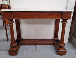 Classic Victorian Mahogany Console Table With White Marble Top | Antique & Vintage | Moonee Ponds Antiques | Australia Wide Delivery
