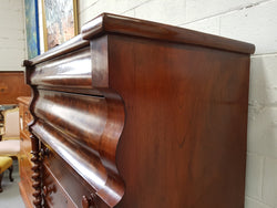 Victorian Flame Mahogany Tallboy With Barley Twist Supports | Antique & Vintage | Moonee Ponds Antiques | Australia Wide Delivery