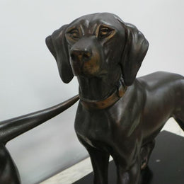 Art Deco Bronzed Spelter Statue Of Two Dogs