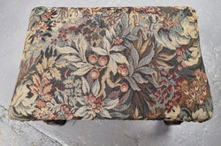 Flemish Baroque Style Walnut Footstool with Tapestry Fabric Top | Antique & Vintage | Moonee Ponds Antiques | Australia Wide Delivery