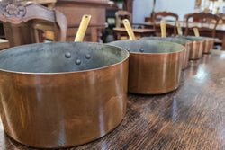 Set of Five French Vintage Copper & Brass Pots | Antique & Vintage | Moonee Ponds Antiques | Australia Wide Delivery