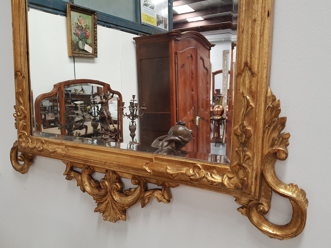 French 19th Century Gilt Wall Mirror