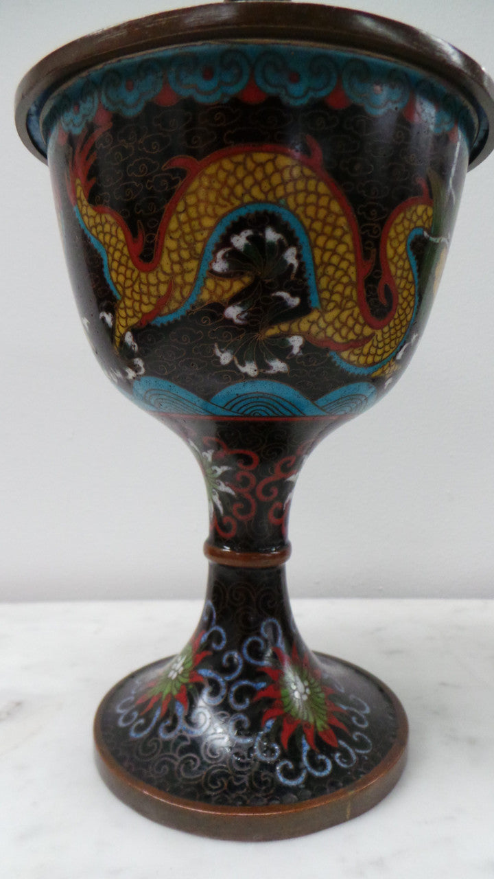 A Rare Antique Chinese Cloisonné Covered Censer With Five-Clawed Dragon | Antique & Vintage | Moonee Ponds Antiques | Australia Wide Delivery