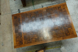 Large Parquetry Spanish Style French Oak Extension Table | Antique & Vintage | Moonee Ponds Antiques | Australia Wide Delivery