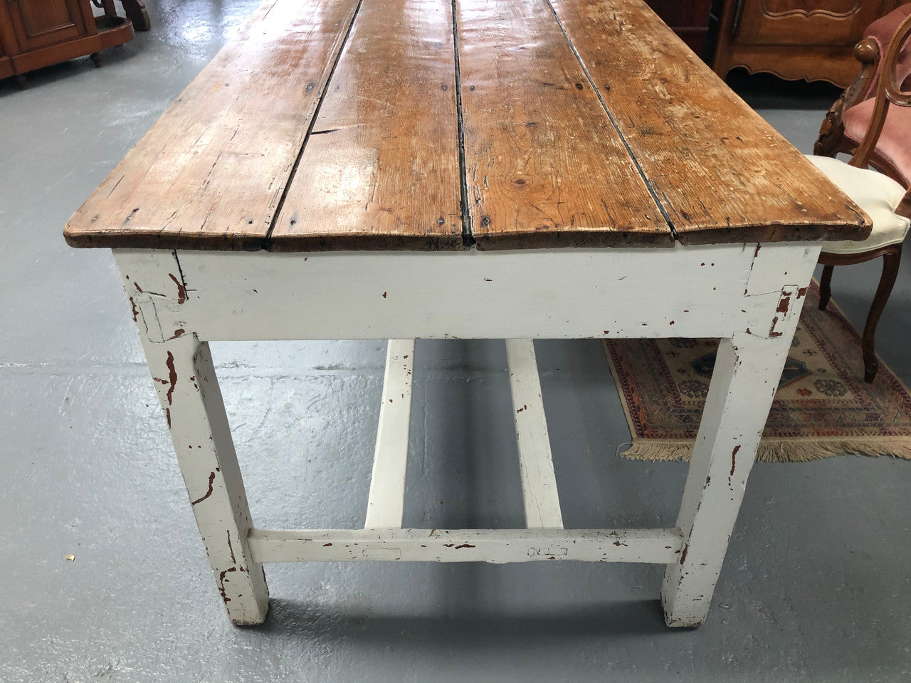 Early Victorian Pine Table-Desk With Drawer & Painted Base | Antique & Vintage | Moonee Ponds Antiques | Australia Wide Delivery