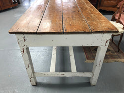 Early Victorian Pine Table-Desk With Drawer & Painted Base | Antique & Vintage | Moonee Ponds Antiques | Australia Wide Delivery