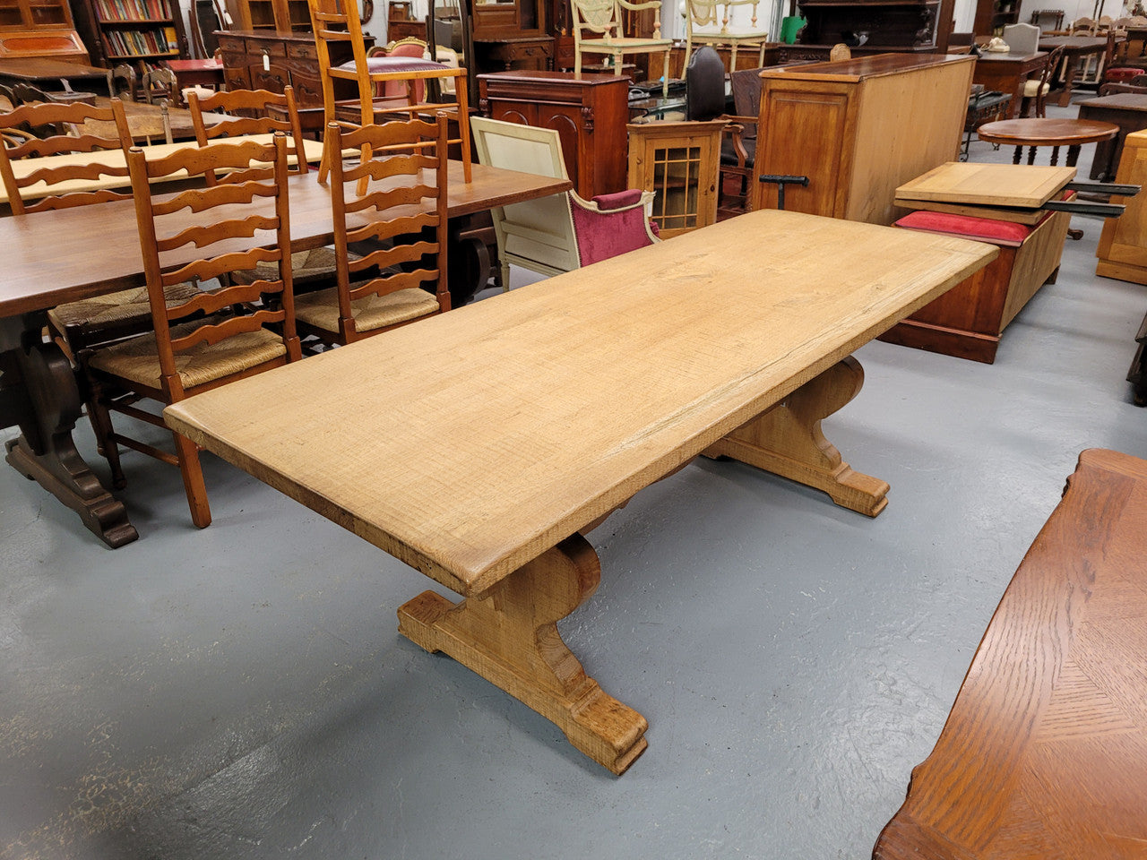 Stunning French Oak Farmhouse Table With Two Extension Leaves | Antique & Vintage | Moonee Ponds Antiques | Australia Wide Delivery