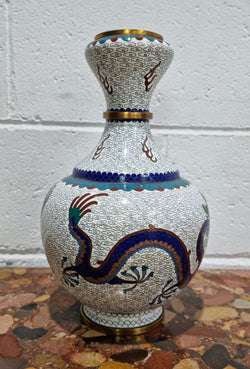 Large Vintage Chinese Cloisonné Vase With Two Dragons | Antique & Vintage | Moonee Ponds Antiques | Australia Wide Delivery