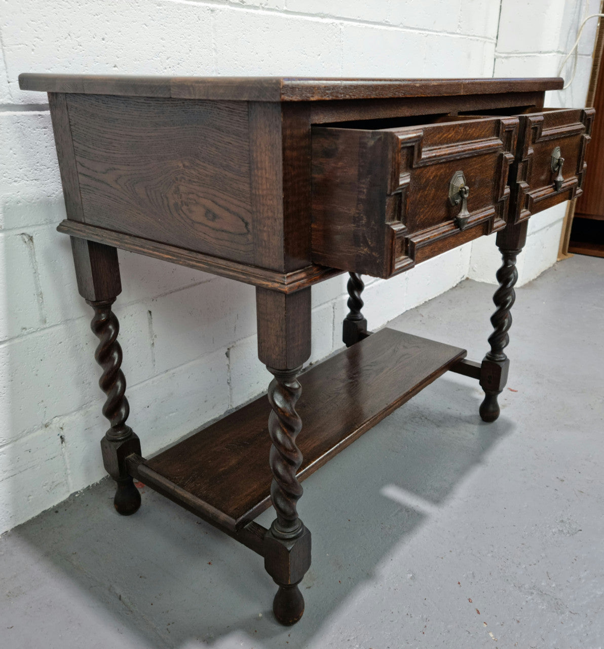 Beautiful Jacobean Style Two Drawer Side Cabinet | Antique & Vintage | Moonee Ponds Antiques | Australia Wide Delivery