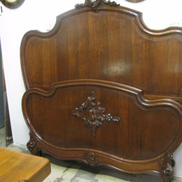 French Walnut Louis XV Style Bed