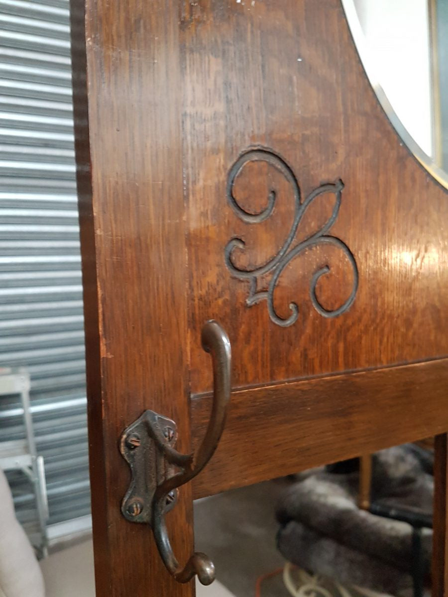 English Tudor Oak Style Hall stand