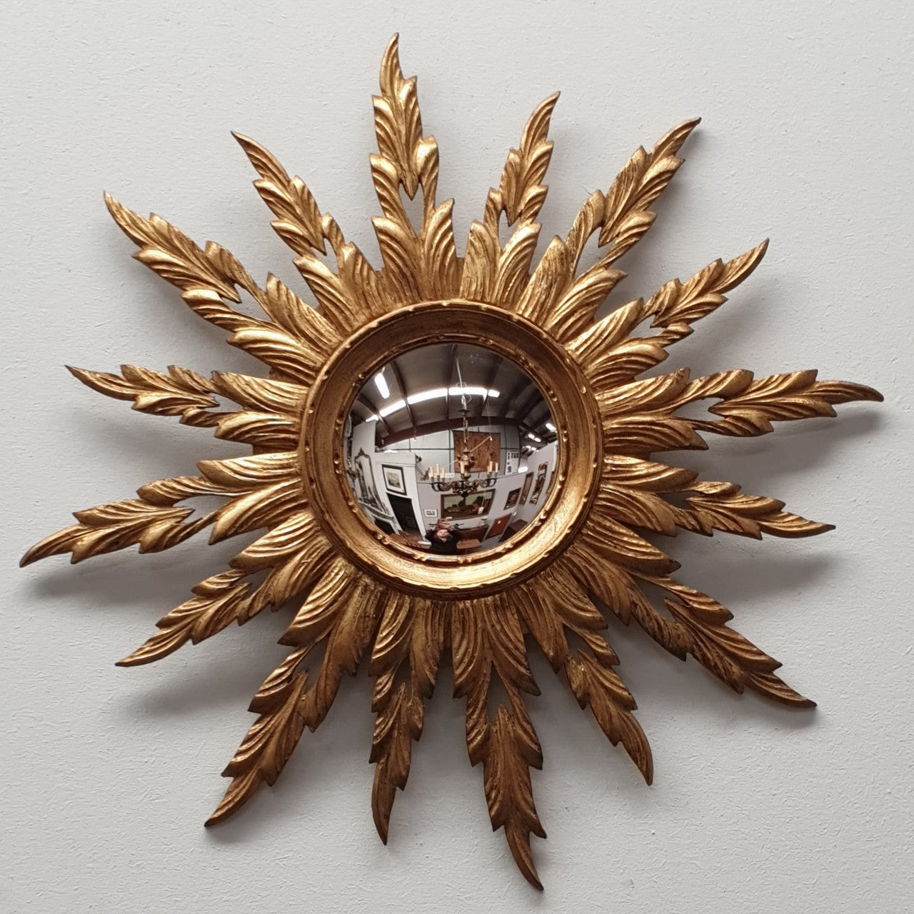 Gilt Wooden Convex Star Mirror | Antique & Vintage | Moonee Ponds Antiques | Australia Wide Delivery