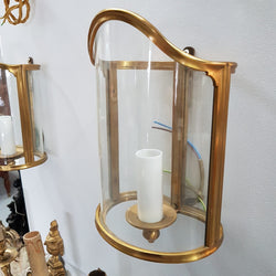 A Pair French Gilt Louis XVI Style Wall Lanterns With Moulded Glass Surround | Antique & Vintage | Moonee Ponds Antiques | Australia Wide Delivery