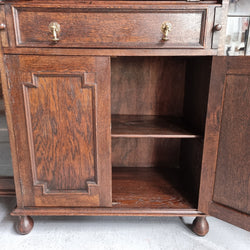 Oak Tudor Style Secretaire Bookcase With Leadlight Doors | Antique & Vintage | Moonee Ponds Antiques | Australia Wide Delivery
