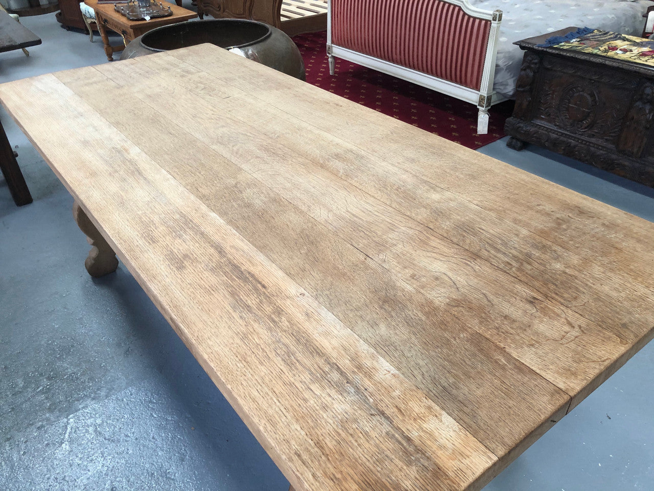 Antique French Bleached Oak Farmhouse Table | Antique & Vintage | Moonee Ponds Antiques | Australia Wide Delivery
