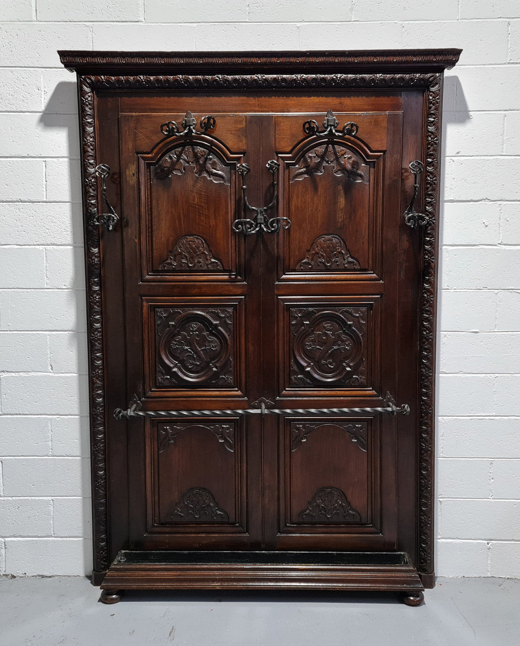 French Henry II 19th Century Narrow Proportioned Walnut Hall Stand | Antique & Vintage | Moonee Ponds Antiques | Australia Wide Delivery