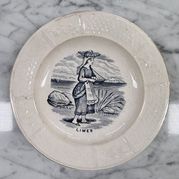 Blue & Cream Staffordshire Childs Plate