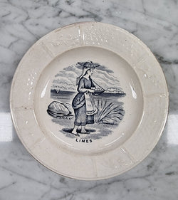 Blue & Cream Staffordshire Childs Plate | Antique & Vintage | Moonee Ponds Antiques | Australia Wide Delivery