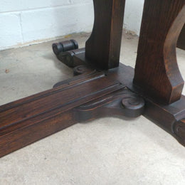 French Oak Desk With A Parquetry Top