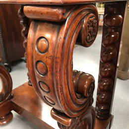 Antique French Flame Mahogany Console Table