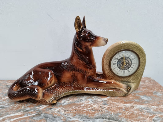 Vintage “Jema Holland 461”Ceramic Dog With Clock