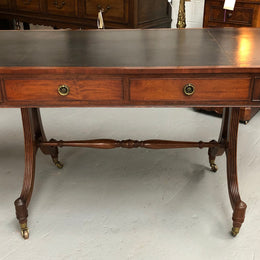 Regency Style 19th Century Leather Top Bureau