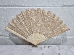 Edwardian Bone and Lace Fan | Antique & Vintage | Moonee Ponds Antiques | Australia Wide Delivery