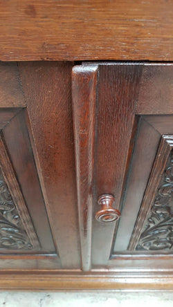 Petite French Oak Carved Two Door Cabinet | Antique & Vintage | Moonee Ponds Antiques | Australia Wide Delivery