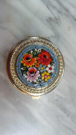 Small Micro Mosaic Vintage Compact | Antique & Vintage | Moonee Ponds Antiques | Australia Wide Delivery