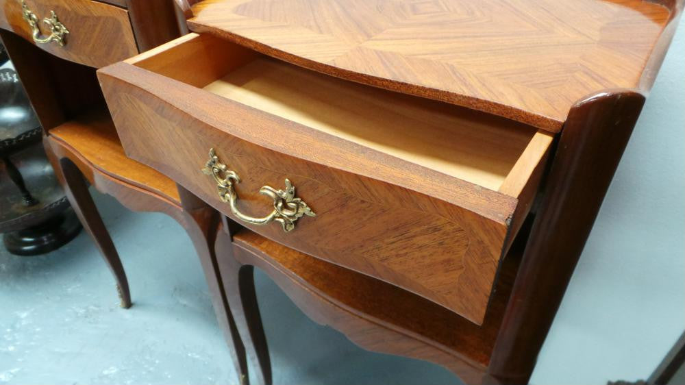 Pair of French Inlaid Bedsides Cabinets | Antique & Vintage | Moonee Ponds Antiques | Australia Wide Delivery
