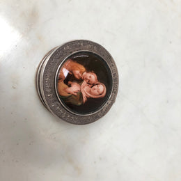 Antique Handpainted Rosary Box