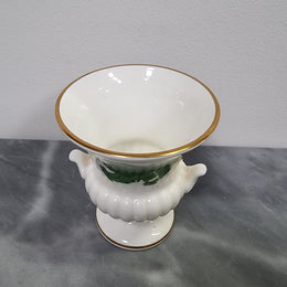 Wedgwood small urn vase with a dragon pattern and gold trim, in great original condition.