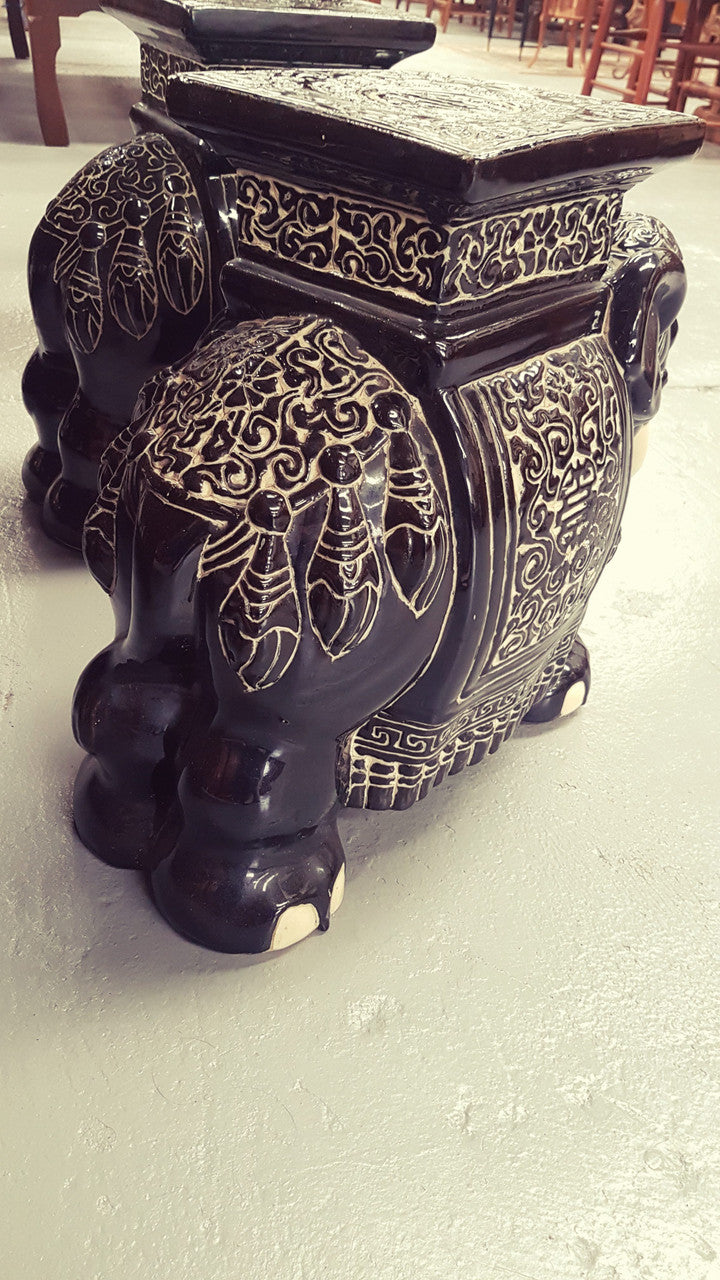 Vintage Chinese Elephant Planter Stand