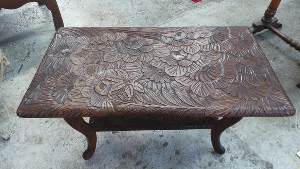 Japanese Hand Carved Coffee Table