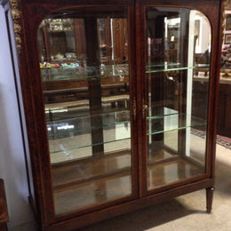 Antique Burr Walnut French Vitrene