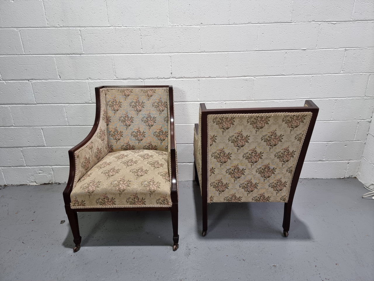 "A" Pair of Regency Style Wing Back Armchairs | Antique & Vintage | Moonee Ponds Antiques | Australia Wide Delivery