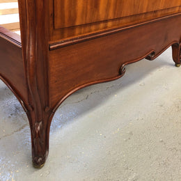 Rare French king single walnut bed, circa 1900. In good original condition. We currently have two matching kind single beds but they are being sold separately.