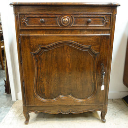 French Provincial Single Door Oak Buffet