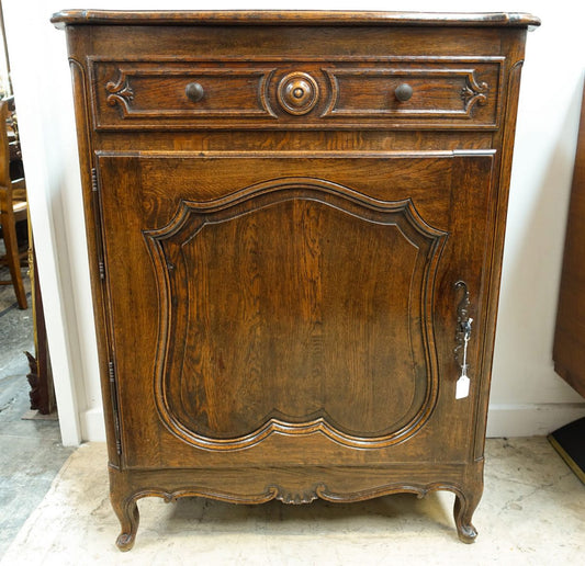 French Provincial Single Door Oak Buffet