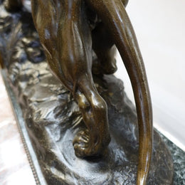French Cold Painted Spelter And Bronze Set